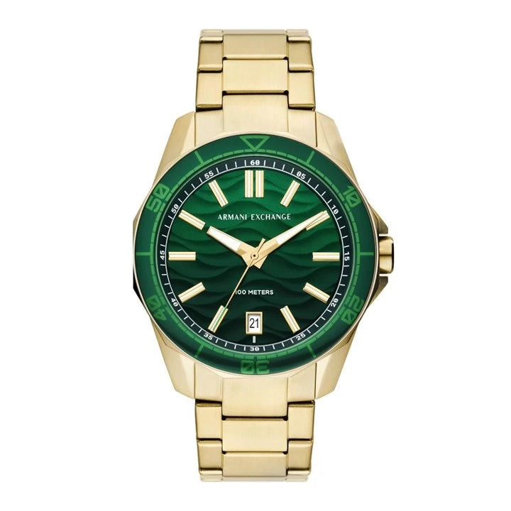 Armani Exchange Mens Gold with Green Dial
