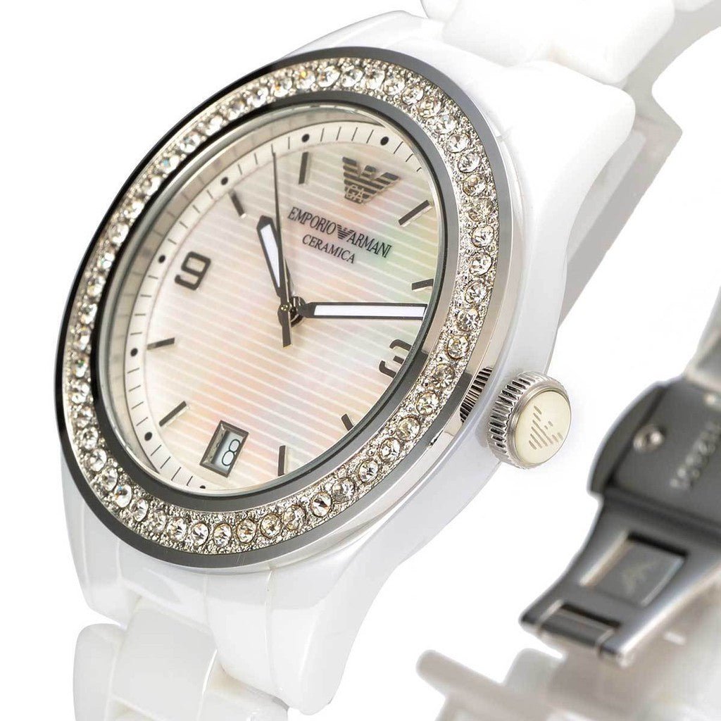 Armani white Ceramica mother of pearl AR1426