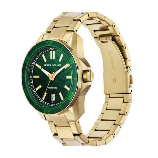Armani Exchange Mens Gold with Green Dial