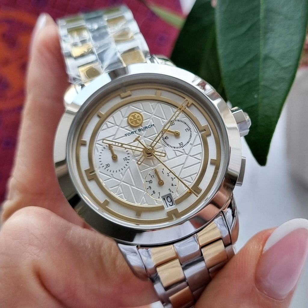 Tory Burch Ladies Chronograph Two Tone