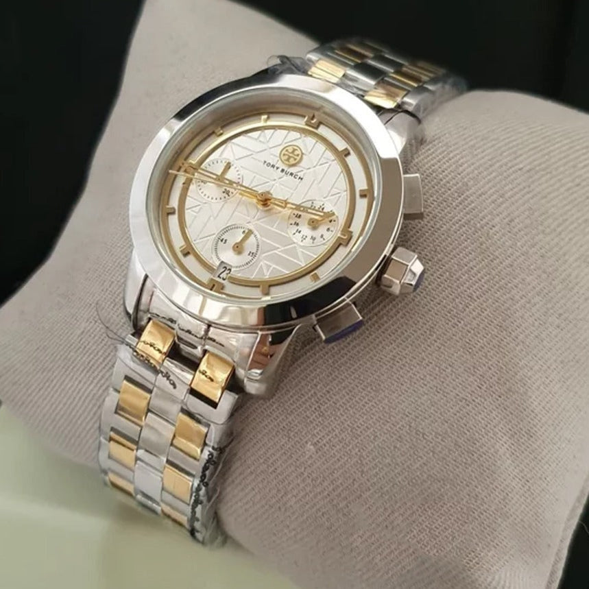Tory Burch Ladies Chronograph Two Tone