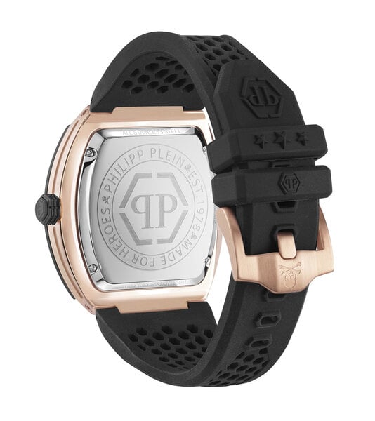 Philipp Plein Mens Black Gold Hexagon
