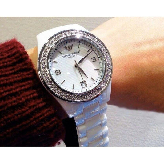 Armani white Ceramica mother of pearl AR1426