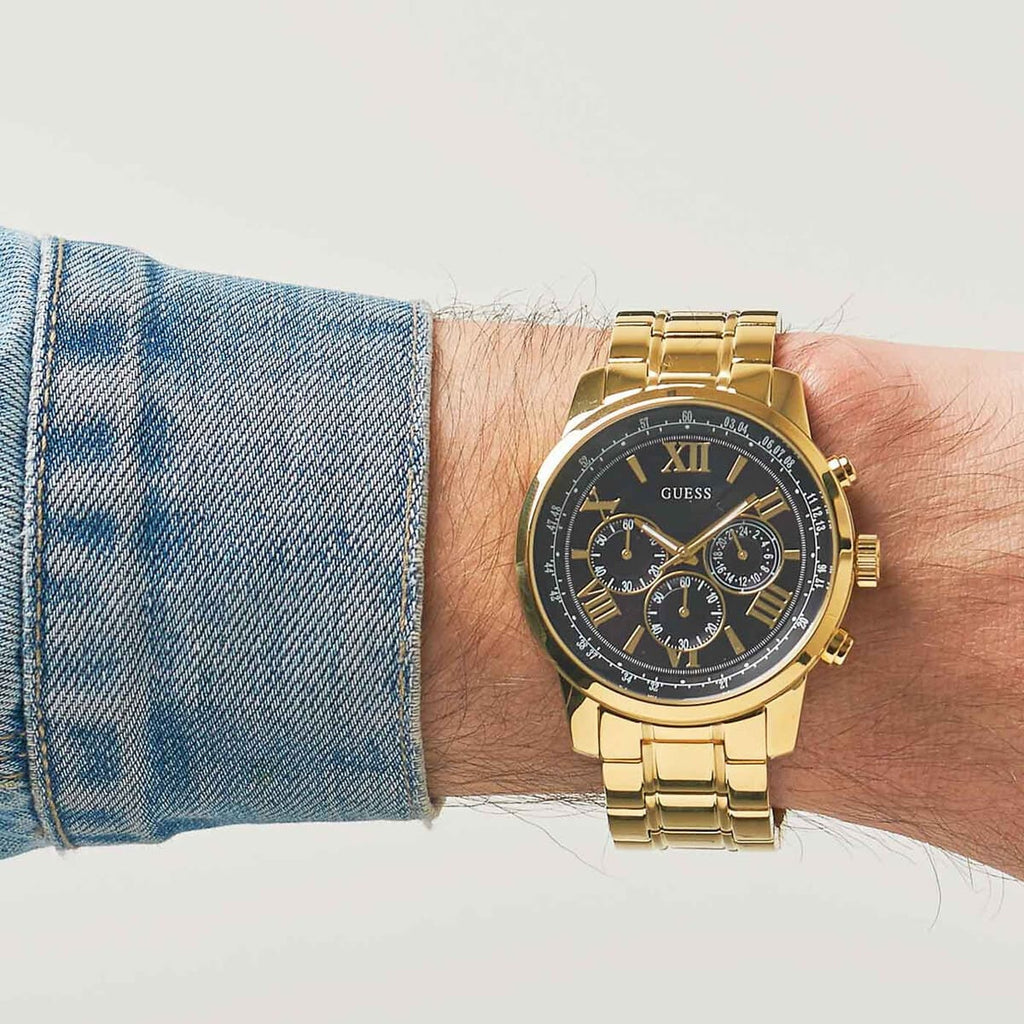 GUESS HORIZON MENS GOLD WATCH